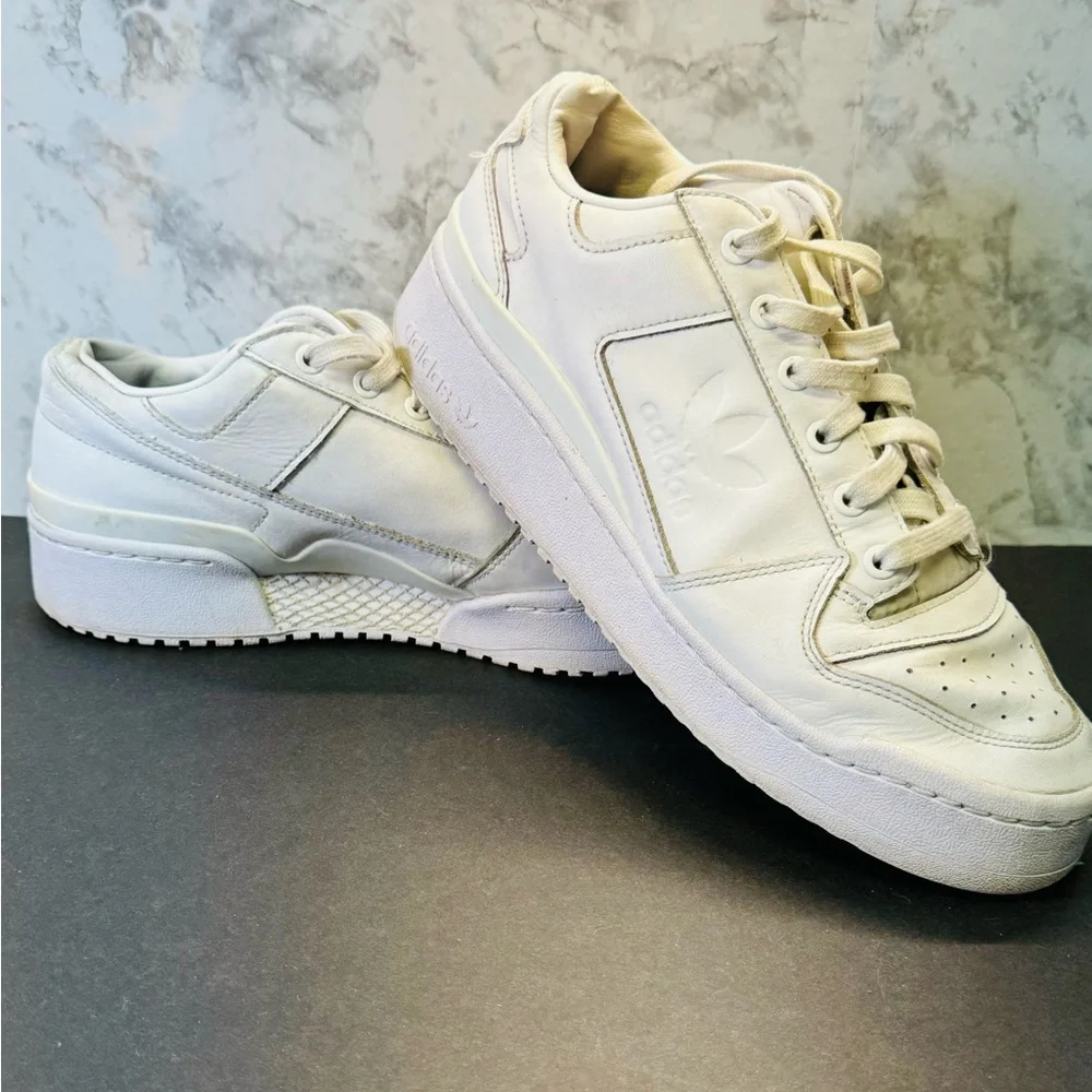 ADIDAS Shoes Womens 10 Originals Forum Bold Low Sneakers FY9042 White Lace Up